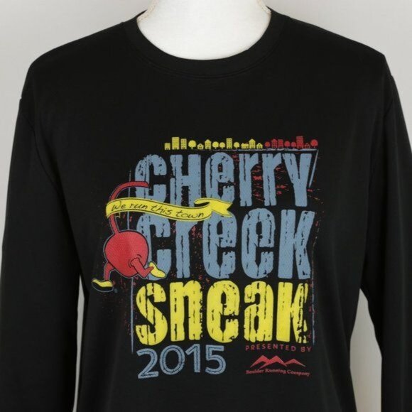 Cherry Creek Sneak 2015 Adult Unisex Small Black Graphic Long Sleeve Tech Tee - Picture 2 of 7